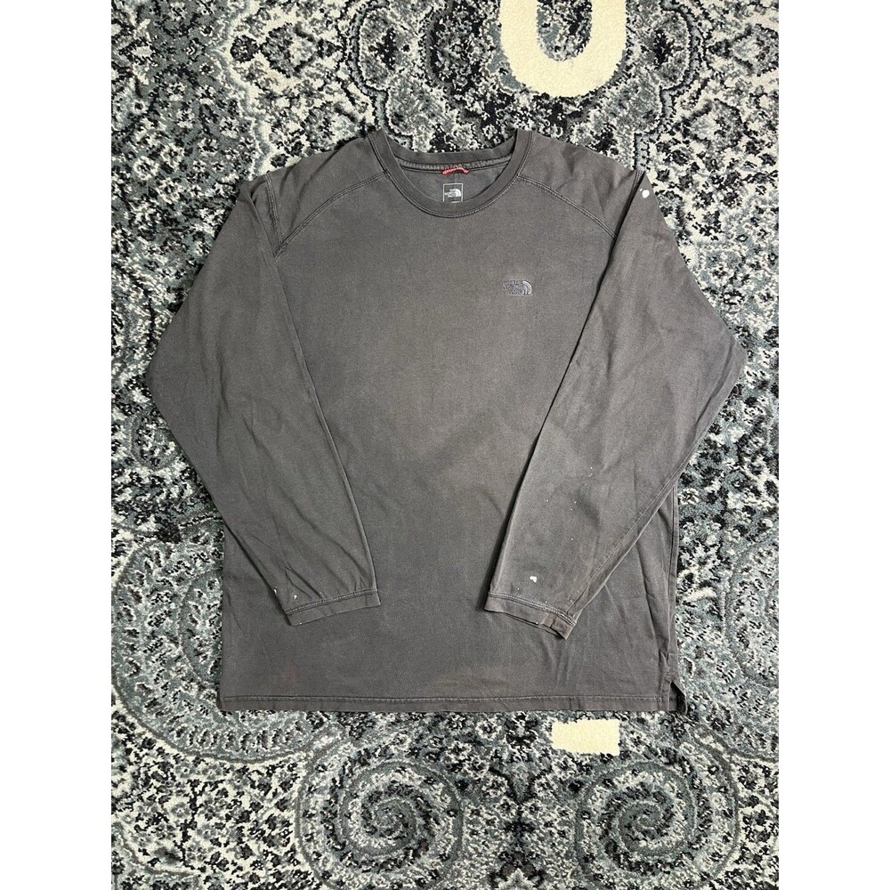 Vintage Style Men The Northface Long sleeve Tshirt Size XL Gray Sunfade Paint